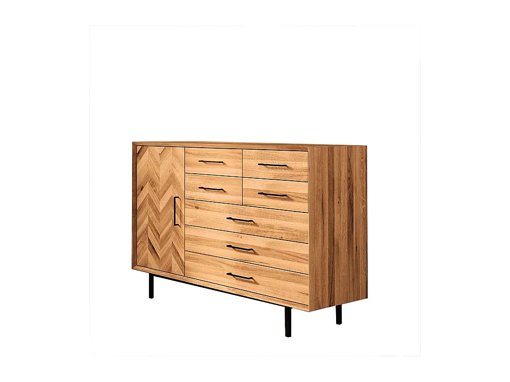 Sideboard aus Wildeiche Massivholz Vierfußgestell aus Metall