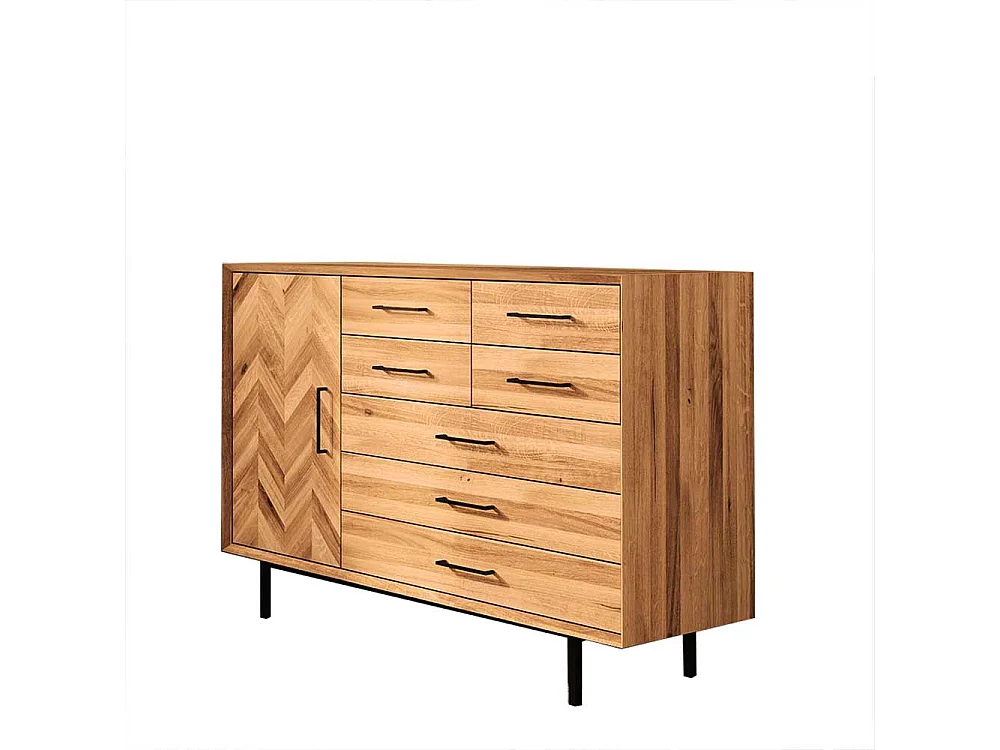 Sideboard aus Wildeiche Massivholz Vierfußgestell aus Metall