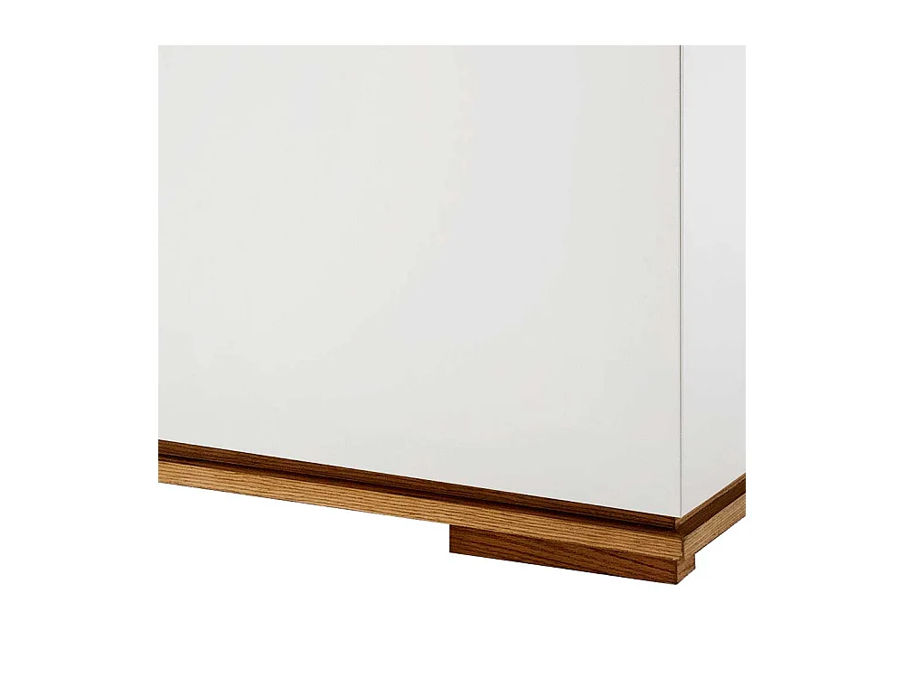 Griffloses Sideboard in Weiß Asteiche Massivholz