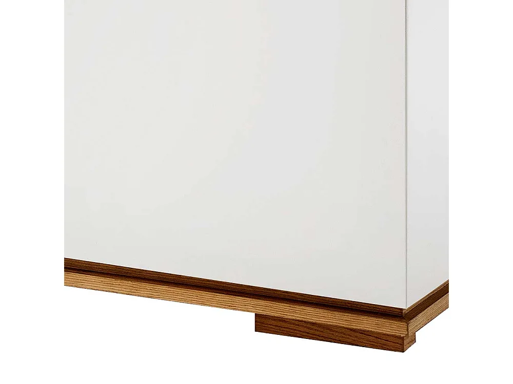 Griffloses Sideboard in Weiß Asteiche Massivholz