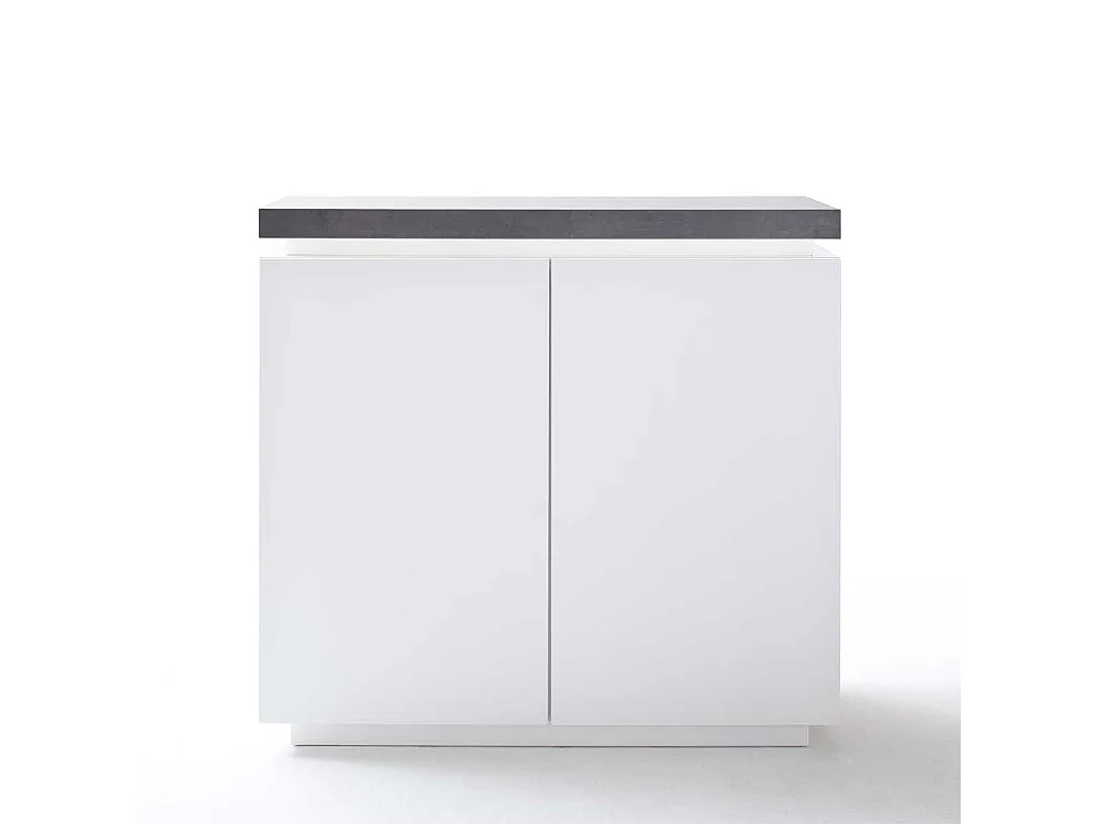 Türenkommode in Weiß Beton Grau LED Beleuchtung