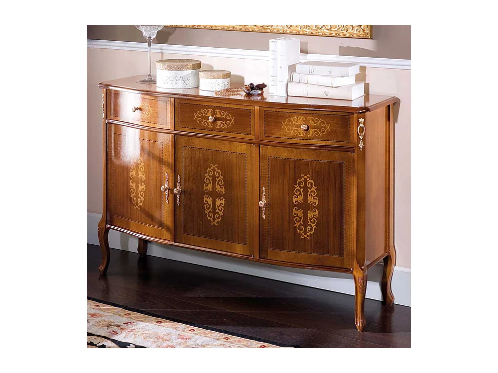 Barock Sideboard mit Nussbaum furniert 130 cm