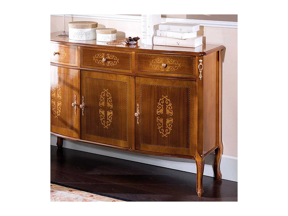 Barock Sideboard mit Nussbaum furniert 130 cm