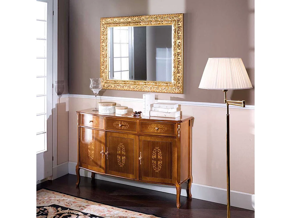 Barock Sideboard mit Nussbaum furniert 130 cm