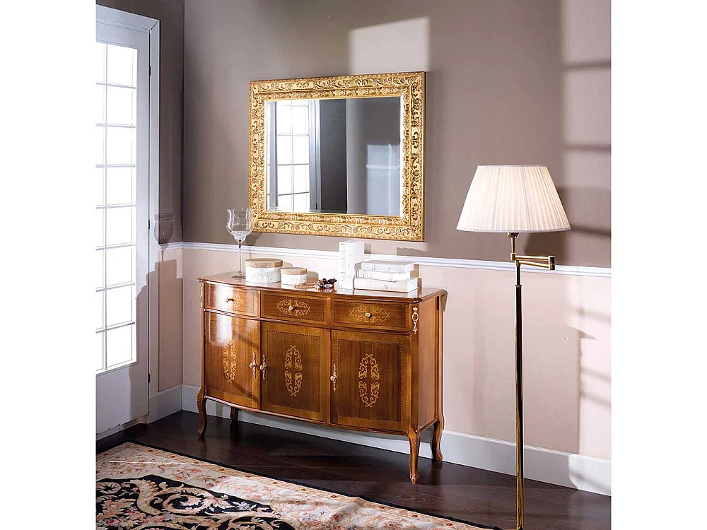 Barock Sideboard mit Nussbaum furniert 130 cm