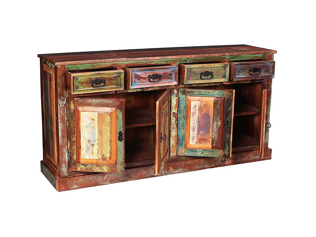 Shabby Esszimmersideboard in Braun Bunt Recyclingholz