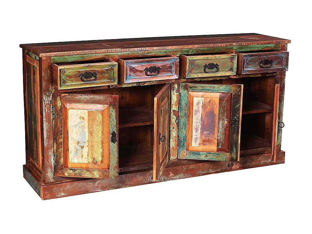 Shabby Esszimmersideboard in Braun Bunt Recyclingholz