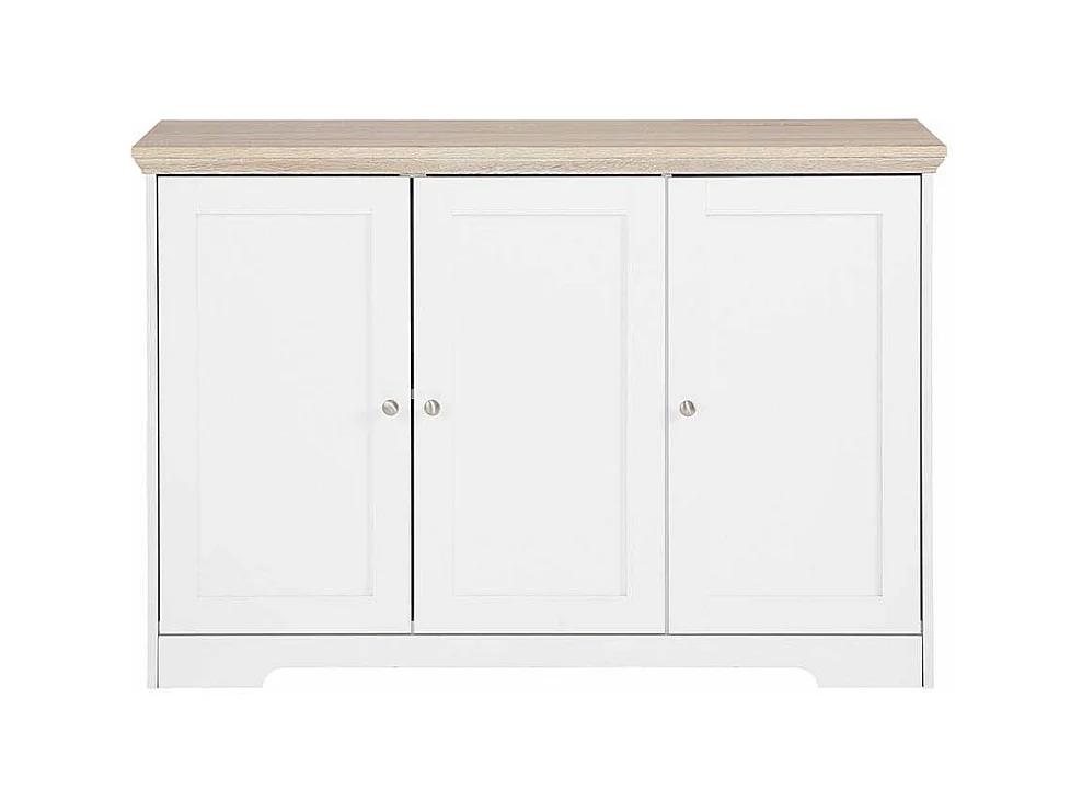 Anrichte in Weiß und Eiche Optik 120 cm breit