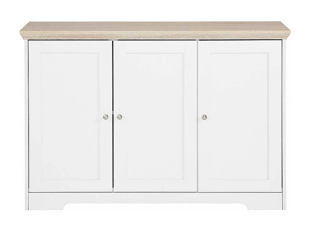 Anrichte in Weiß und Eiche Optik 120 cm breit