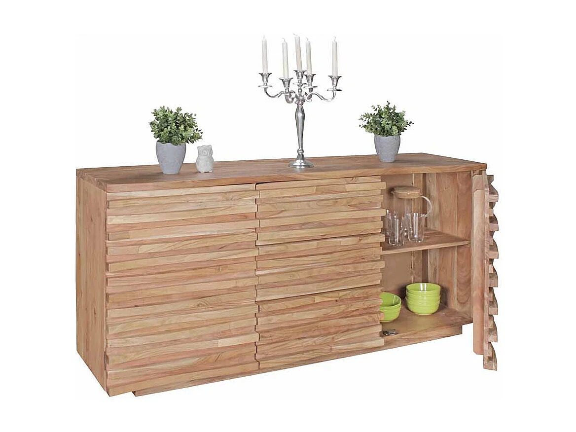 Massivholz Sideboard aus Akazie grob stukturiert 160 cm