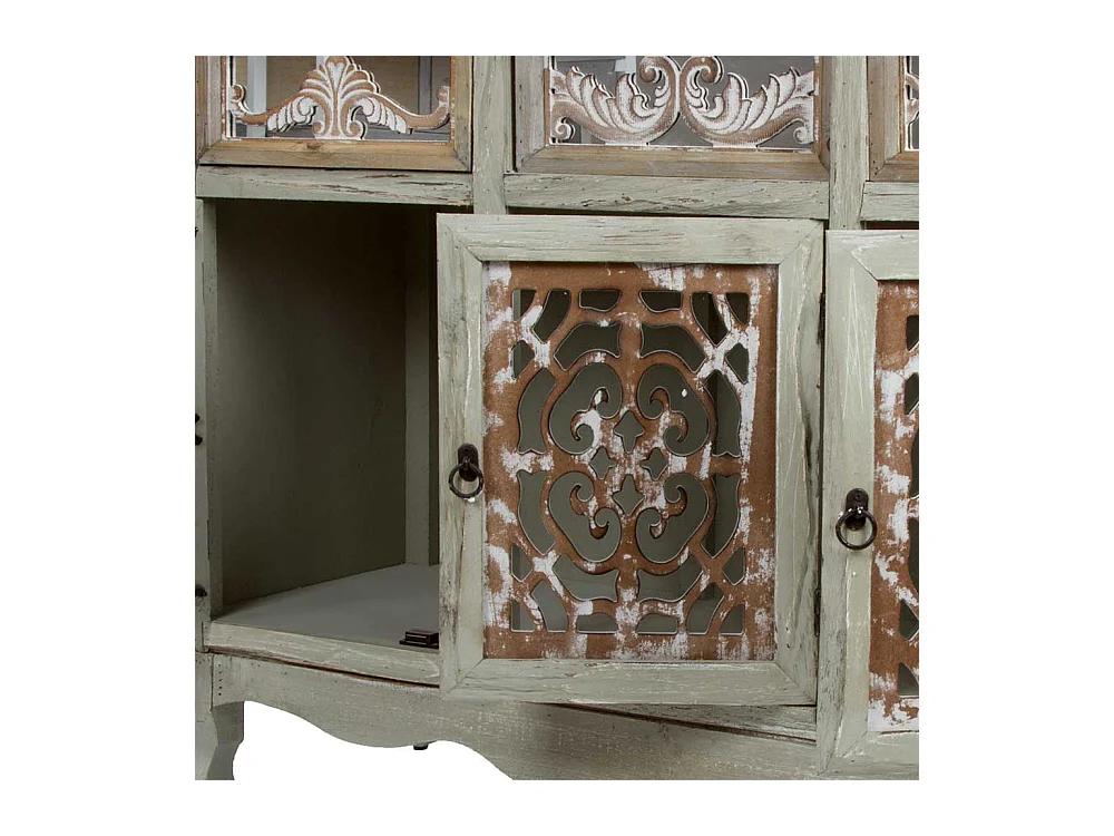 Shabby Chic Sideboard in Graubraun drei Schubladen und Türen