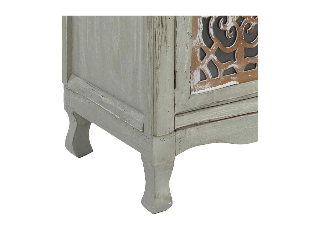 Shabby Chic Sideboard in Graubraun drei Schubladen und Türen
