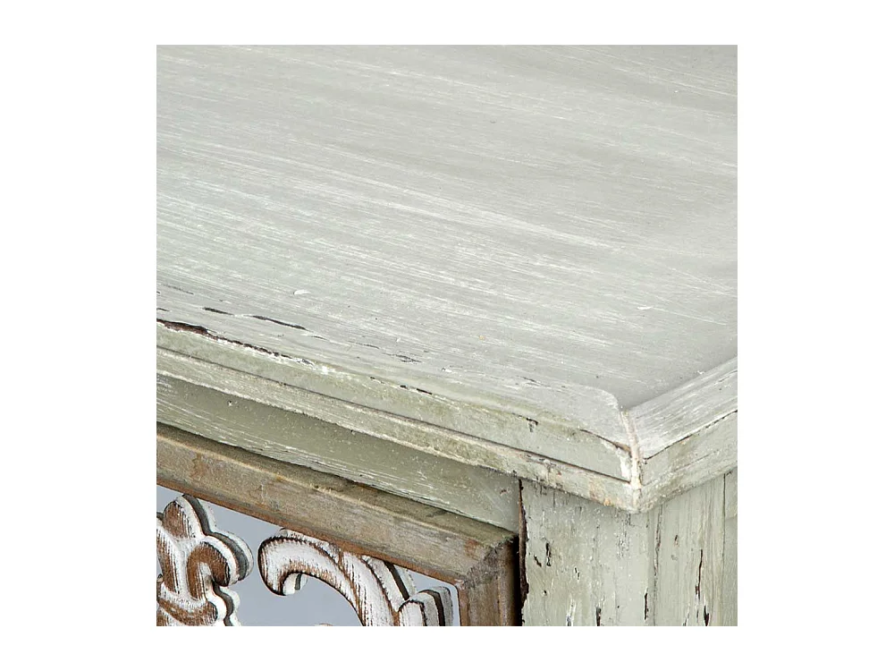 Shabby Chic Sideboard in Graubraun drei Schubladen und Türen