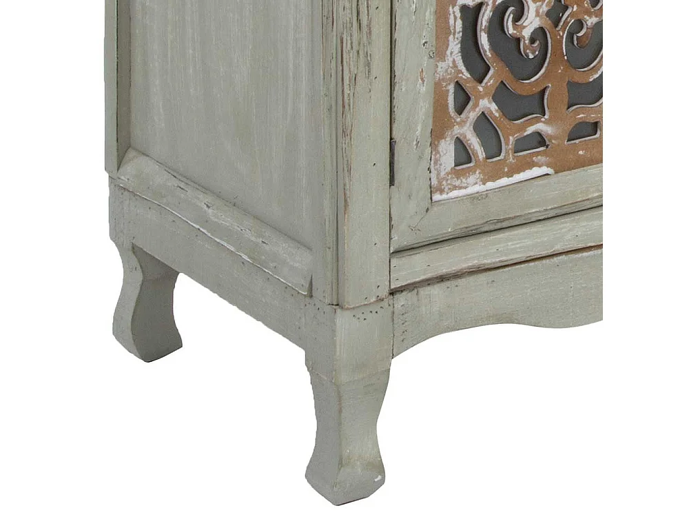 Shabby Chic Sideboard in Graubraun drei Schubladen und Türen