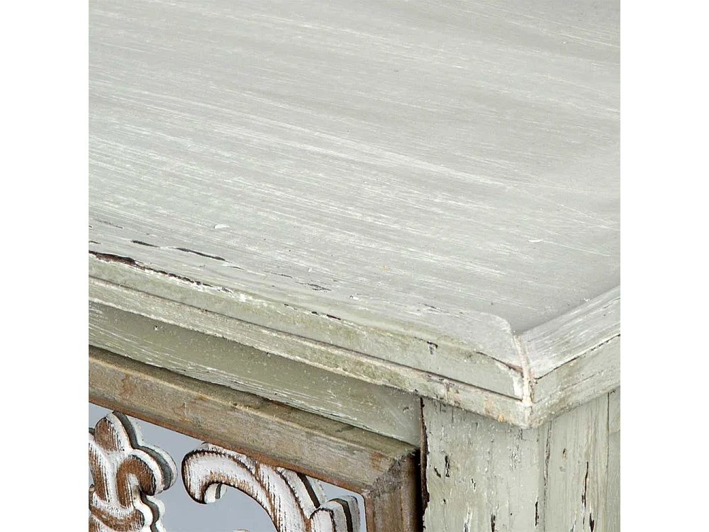 Shabby Chic Sideboard in Graubraun drei Schubladen und Türen