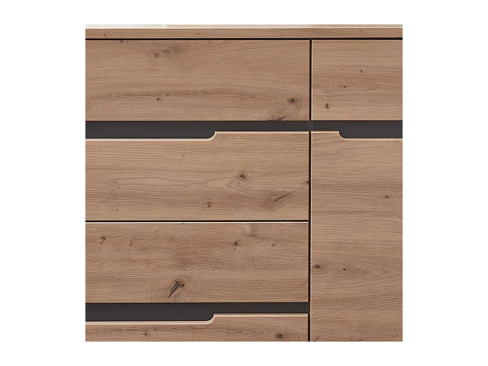 Sideboard mit Schubladen und Drehtüren Wildeichefarben