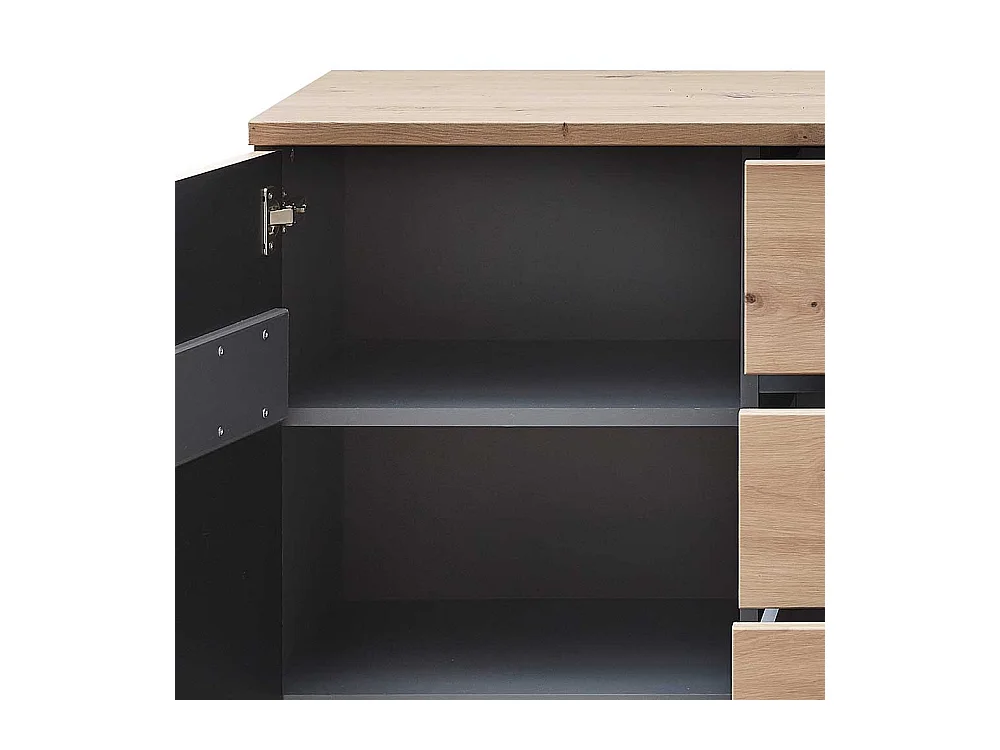 Sideboard mit Schubladen und Drehtüren Wildeichefarben