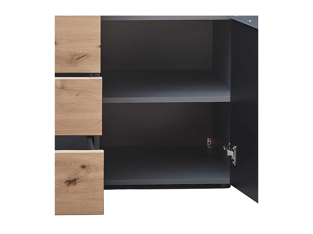 Sideboard mit Schubladen und Drehtüren Wildeichefarben