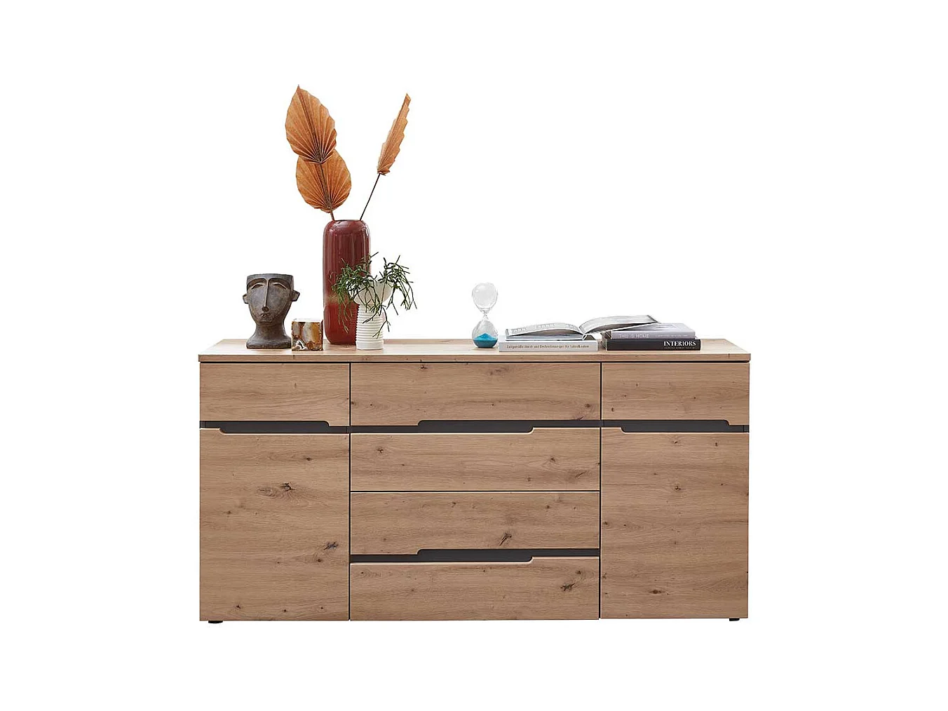 Sideboard mit Schubladen und Drehtüren Wildeichefarben