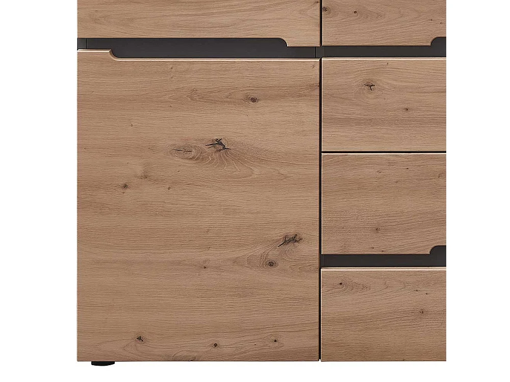 Sideboard mit Schubladen und Drehtüren Wildeichefarben