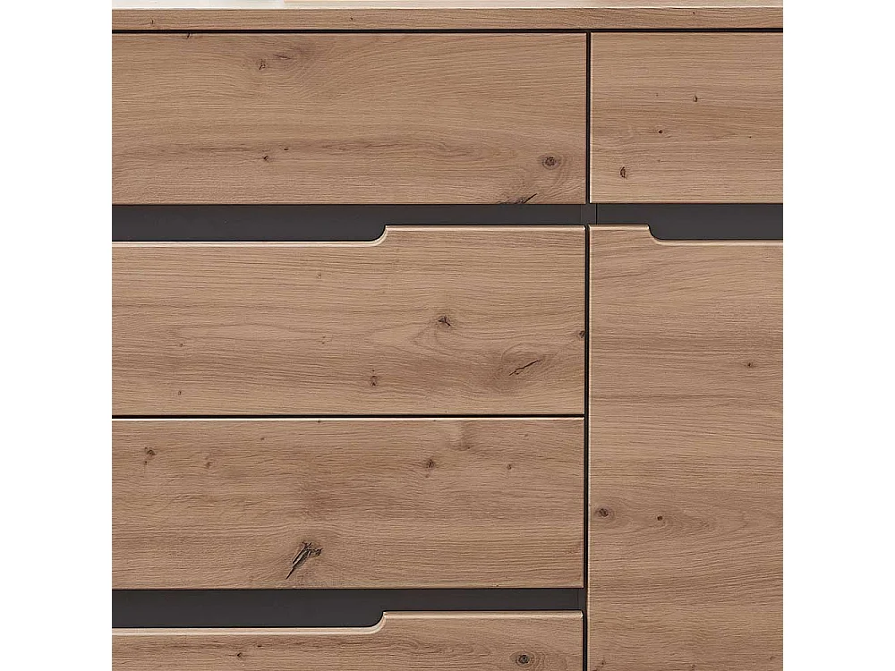 Sideboard mit Schubladen und Drehtüren Wildeichefarben