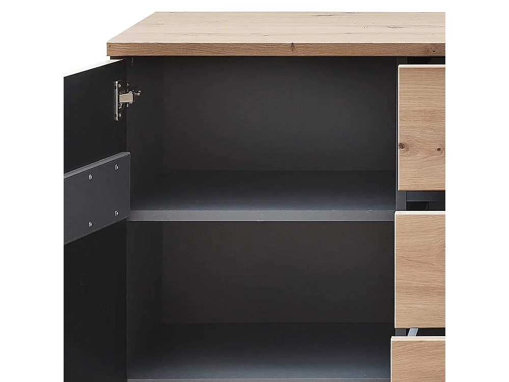 Sideboard mit Schubladen und Drehtüren Wildeichefarben