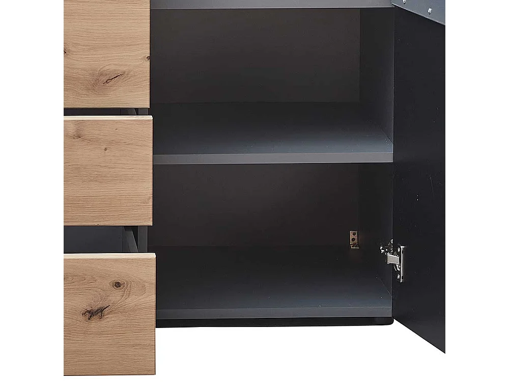 Sideboard mit Schubladen und Drehtüren Wildeichefarben