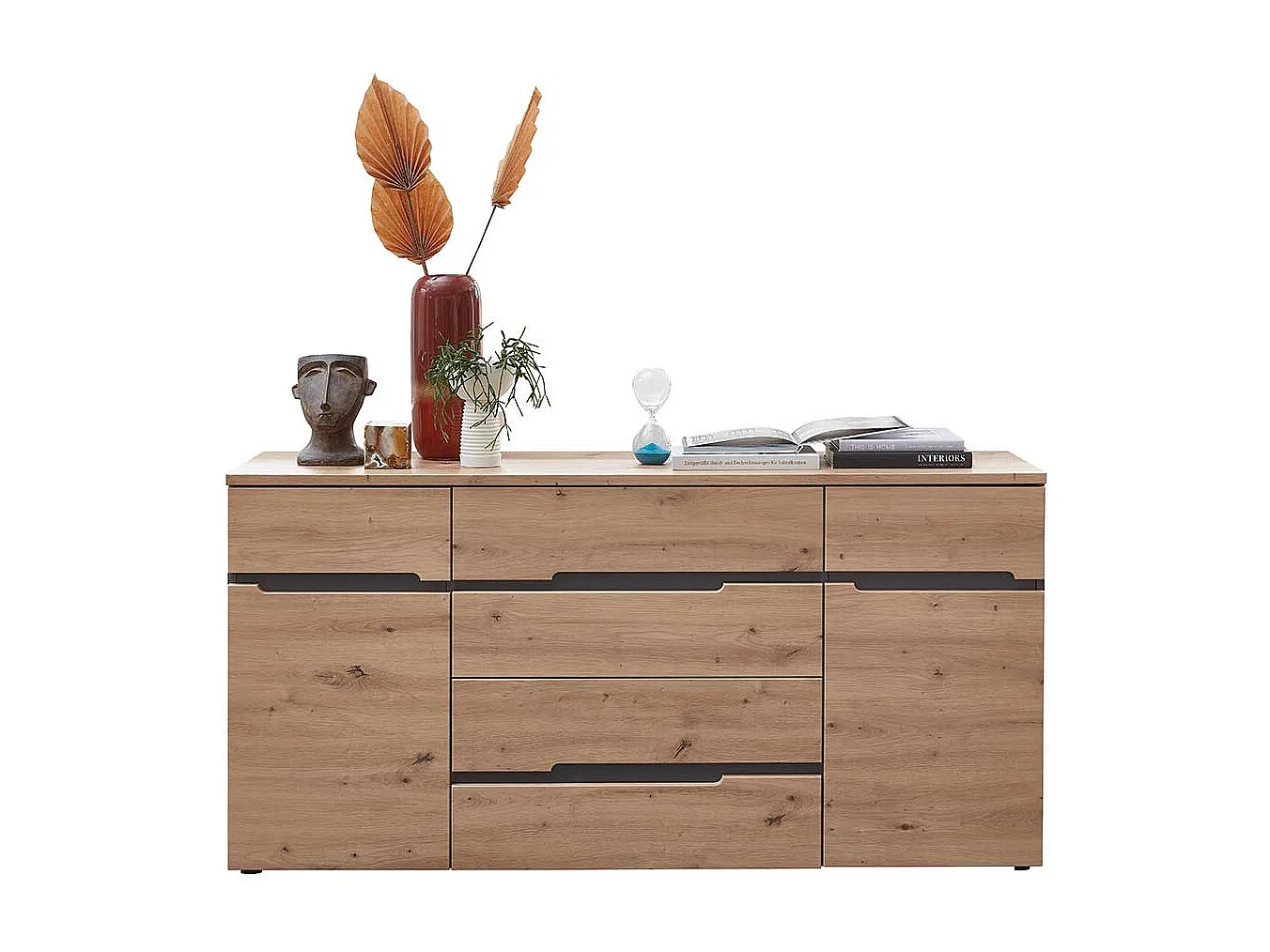 Sideboard mit Schubladen und Drehtüren Wildeichefarben