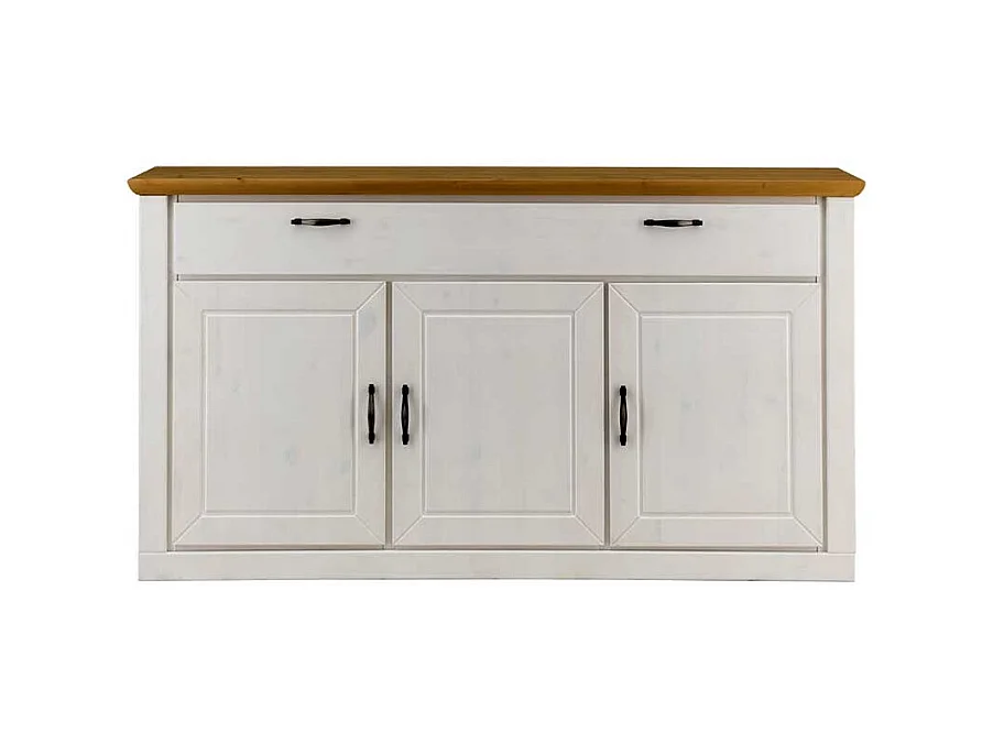 Esszimmer Sideboard in Kieferfarben und Weiß Landhausstil