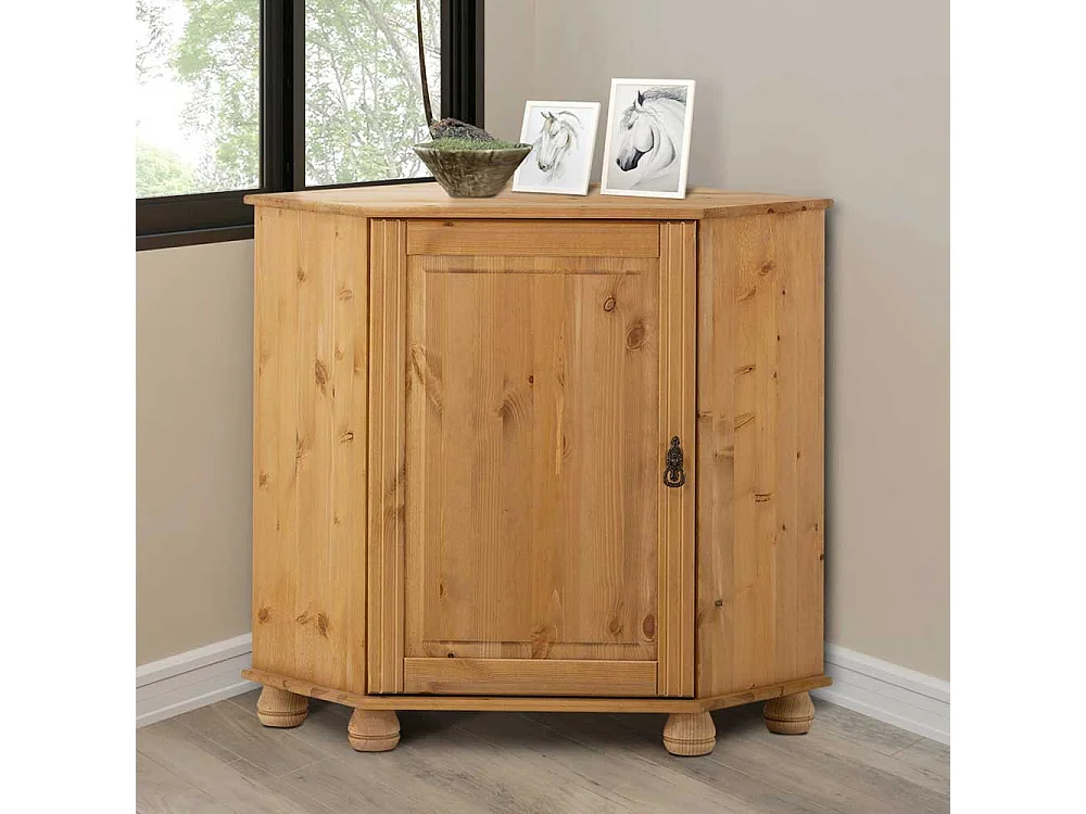 Eckkommode aus Kiefer Massivholz 50 cm breit