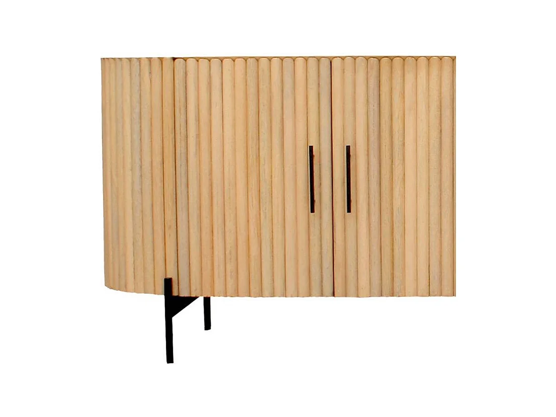 Sideboard Holzkommode in Mangoholz Naturfarben 4 türig