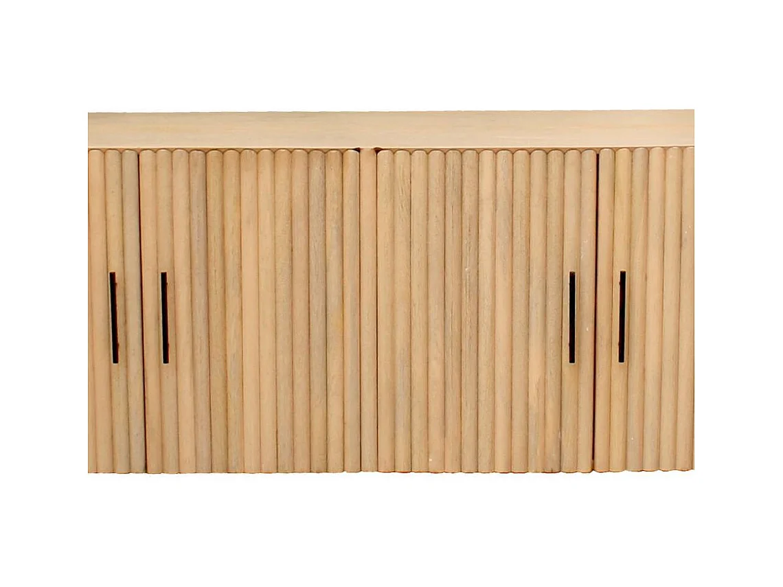 Sideboard Holzkommode in Mangoholz Naturfarben 4 türig