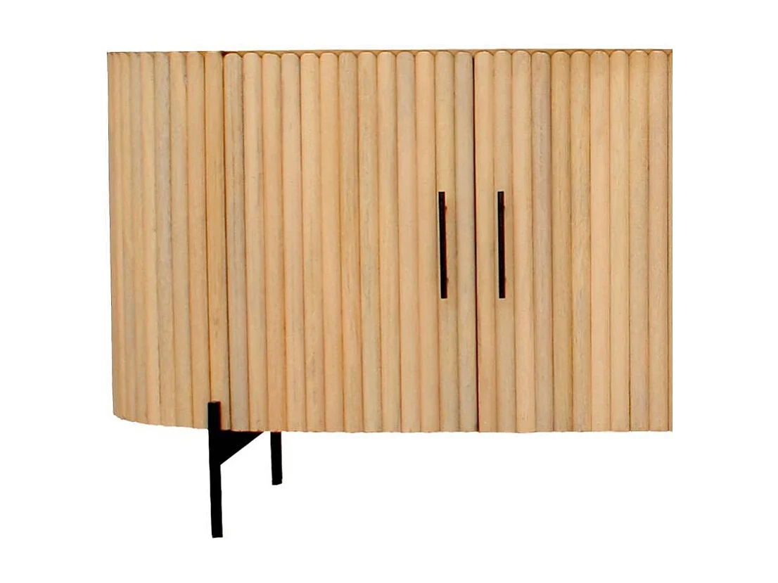 Sideboard Holzkommode in Mangoholz Naturfarben 4 türig