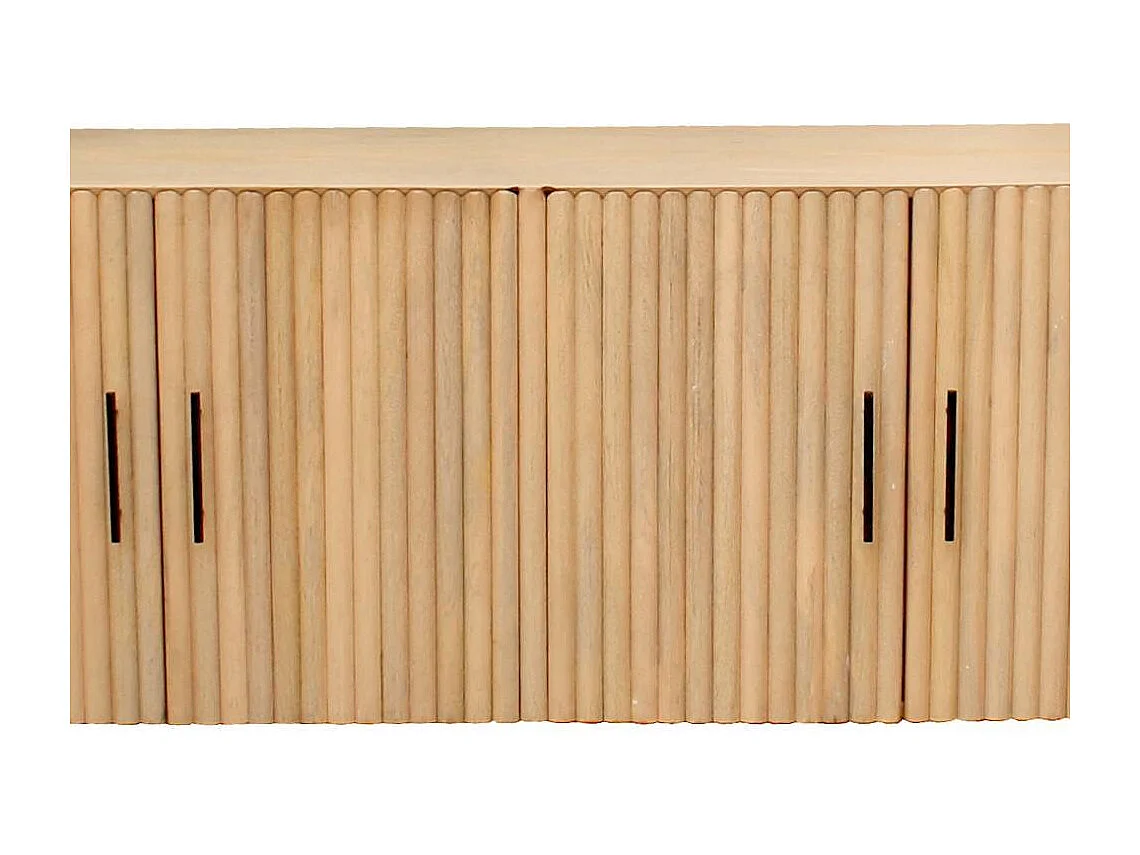 Sideboard Holzkommode in Mangoholz Naturfarben 4 türig
