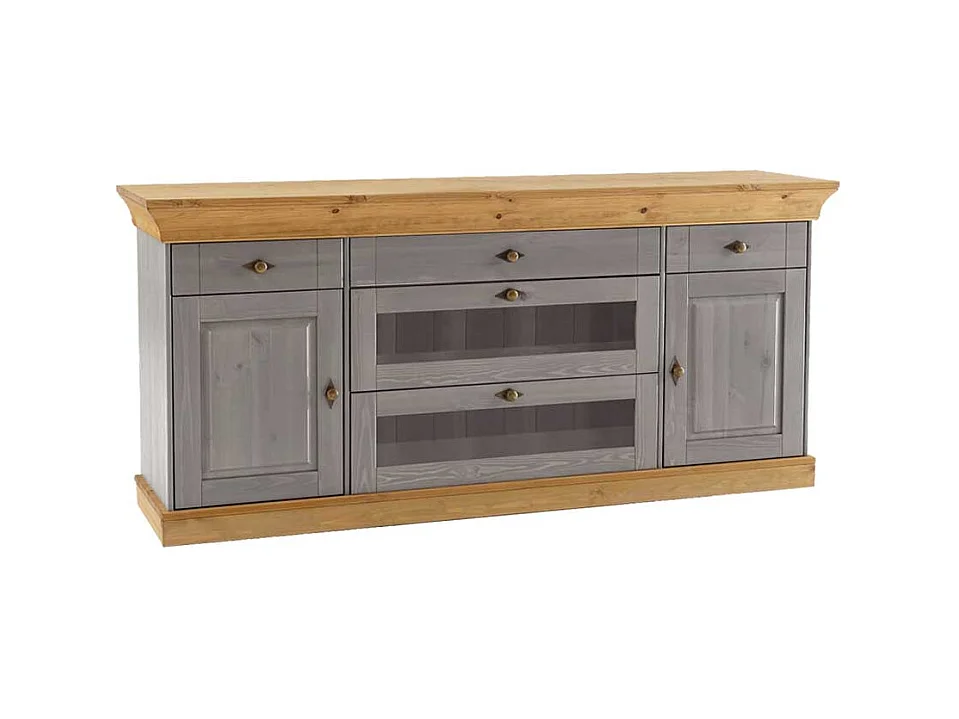 Esszimmer Sideboard in Grau Holz Kiefer teilmassiv