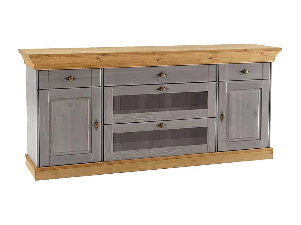 Esszimmer Sideboard in Grau Holz Kiefer teilmassiv