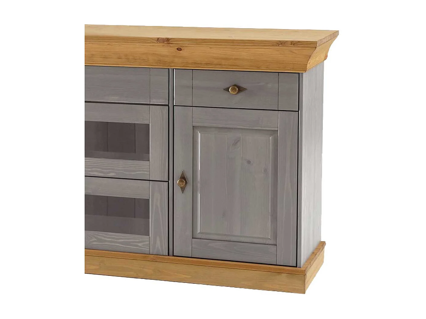 Esszimmer Sideboard in Grau Holz Kiefer teilmassiv