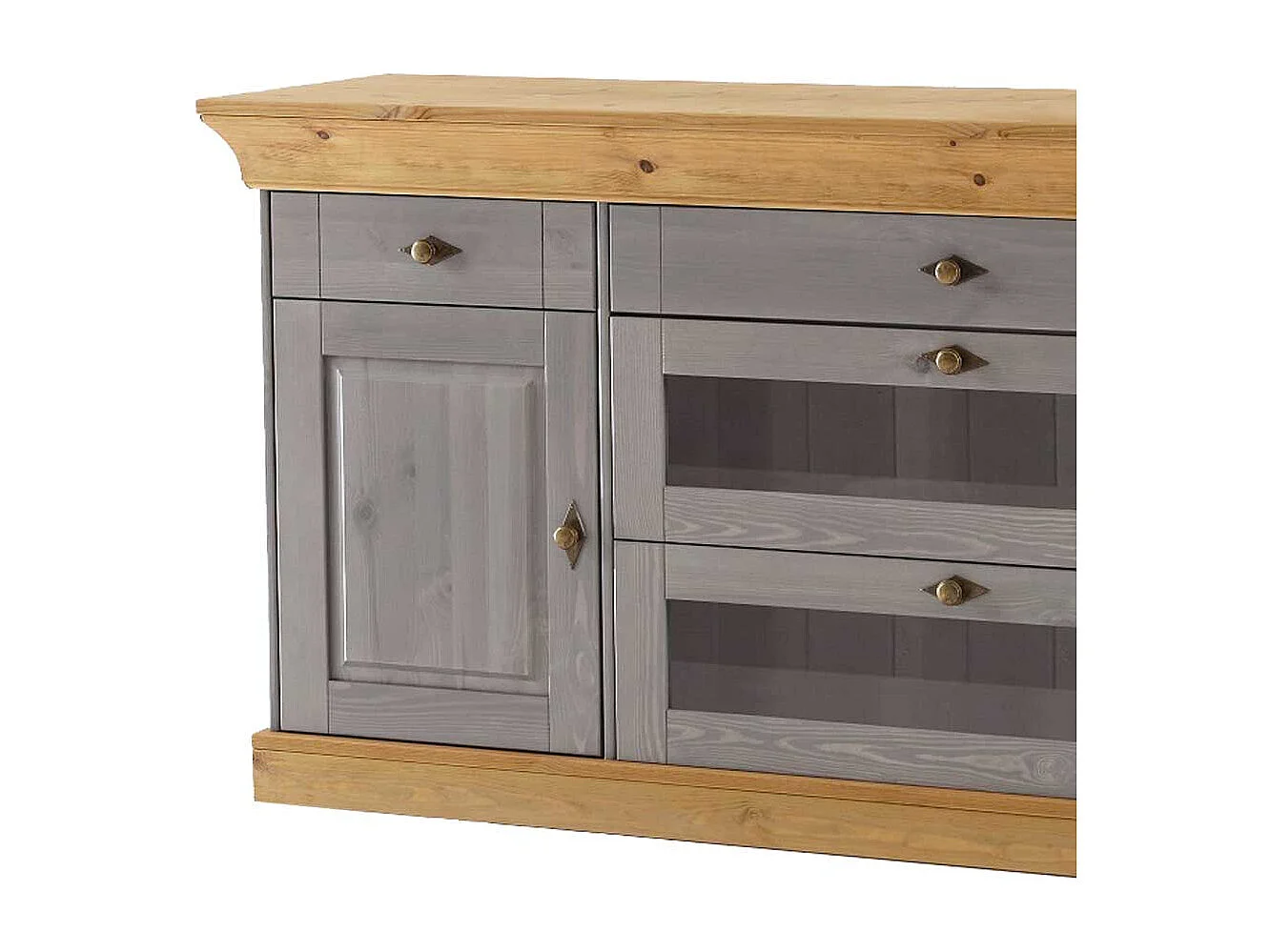 Esszimmer Sideboard in Grau Holz Kiefer teilmassiv