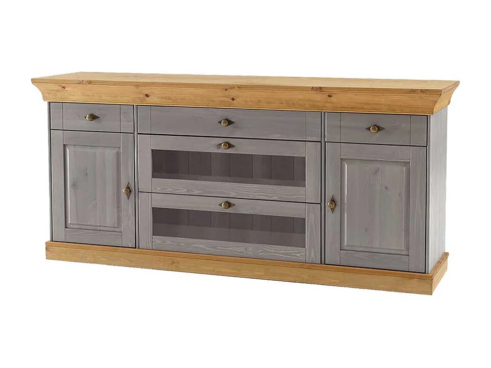 Esszimmer Sideboard in Grau Holz Kiefer teilmassiv