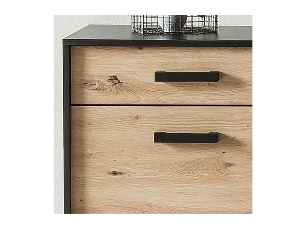 Gro�es Sideboard in Wildeichefarben Schwarz