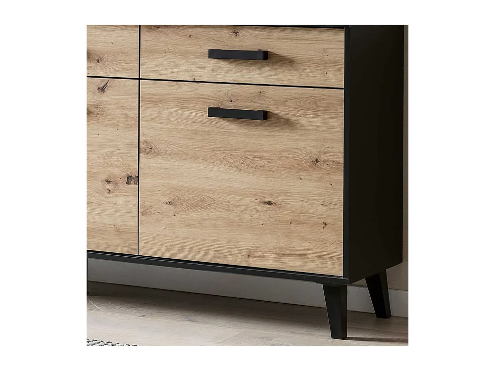 Gro�es Sideboard in Wildeichefarben Schwarz