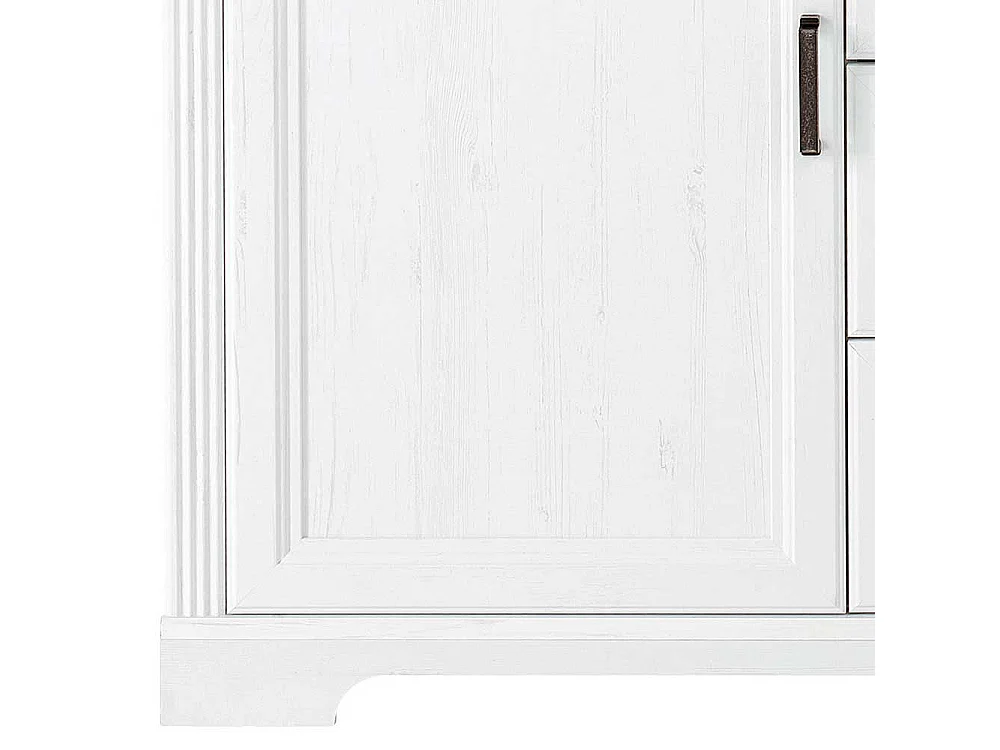 Esszimmersideboard in Weiß und Eichefarben Landhausstil