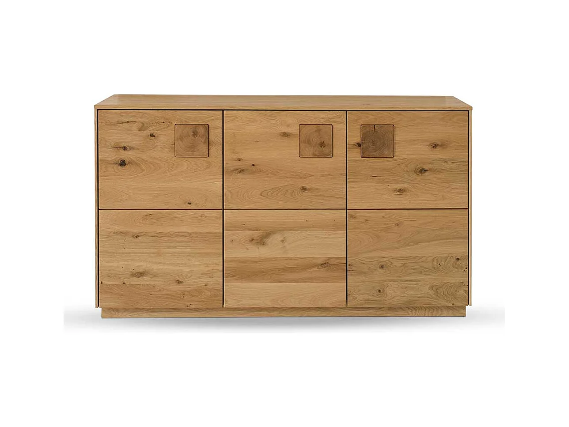 Wildeiche massiv Sideboard montiert in modernem Design 80 cm hoch