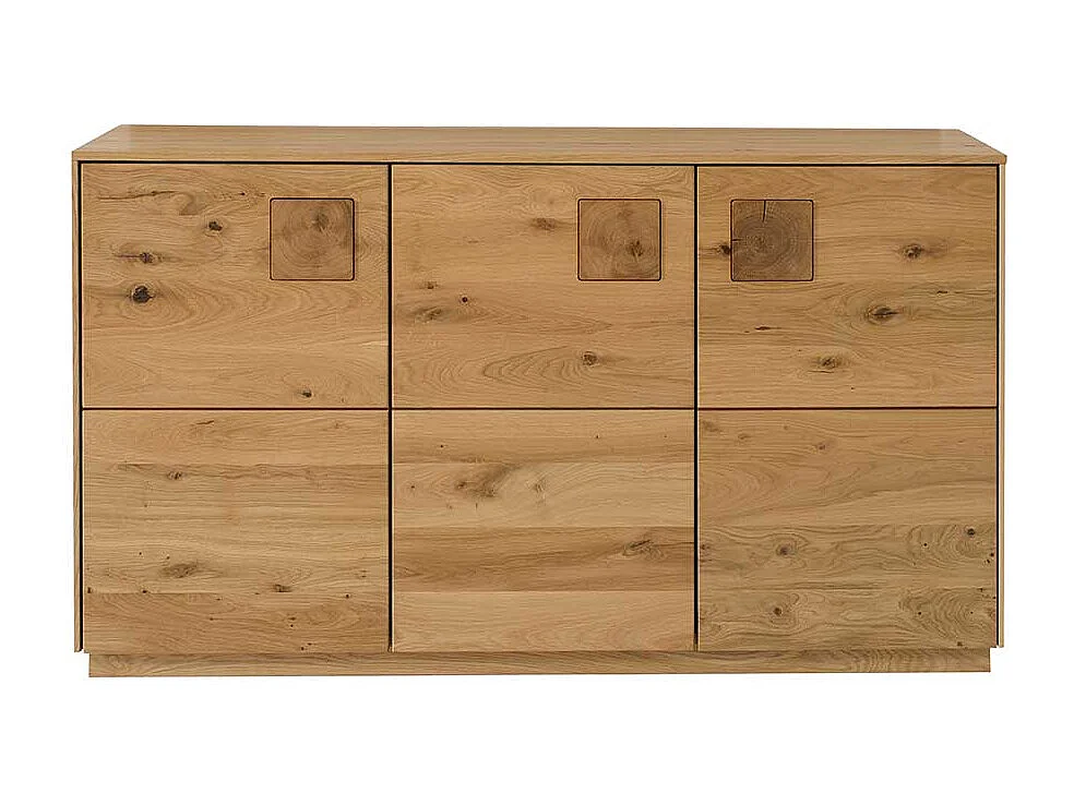 Wildeiche massiv Sideboard montiert in modernem Design 80 cm hoch