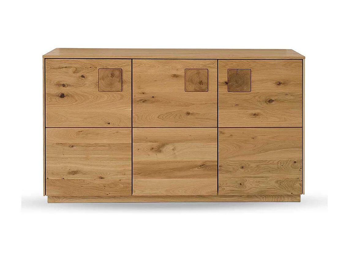 Wildeiche massiv Sideboard montiert in modernem Design 80 cm hoch