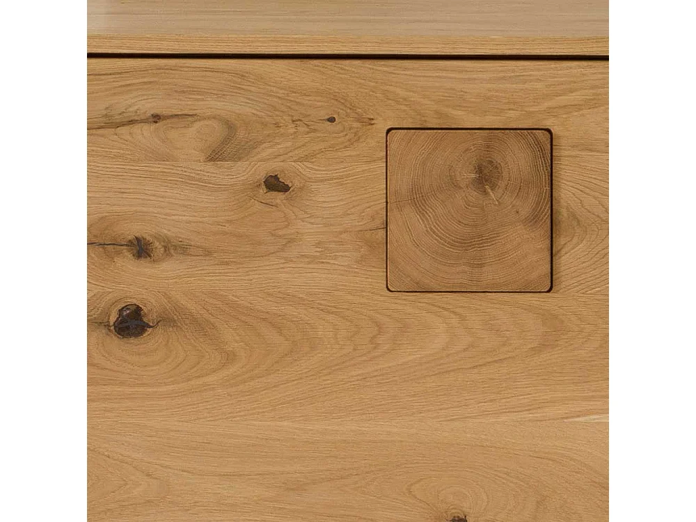 Wildeiche massiv Sideboard montiert in modernem Design 80 cm hoch