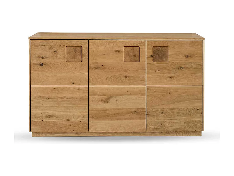 Wildeiche massiv Sideboard montiert in modernem Design 80 cm hoch
