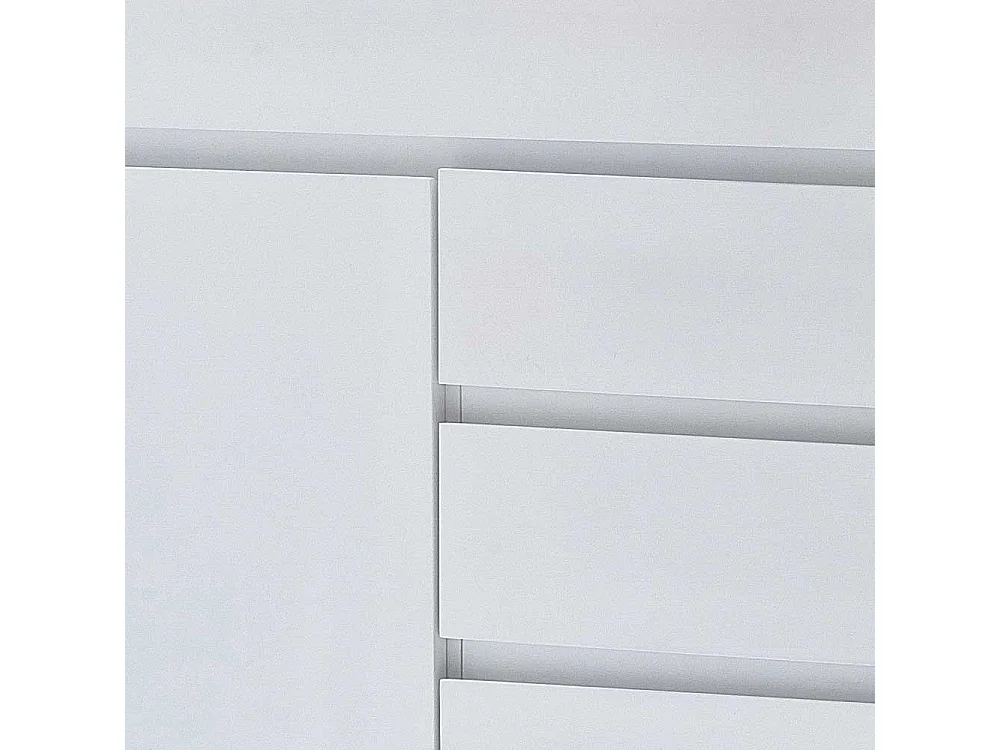 Sideboard in Weiß mit Wildeiche Massivholz