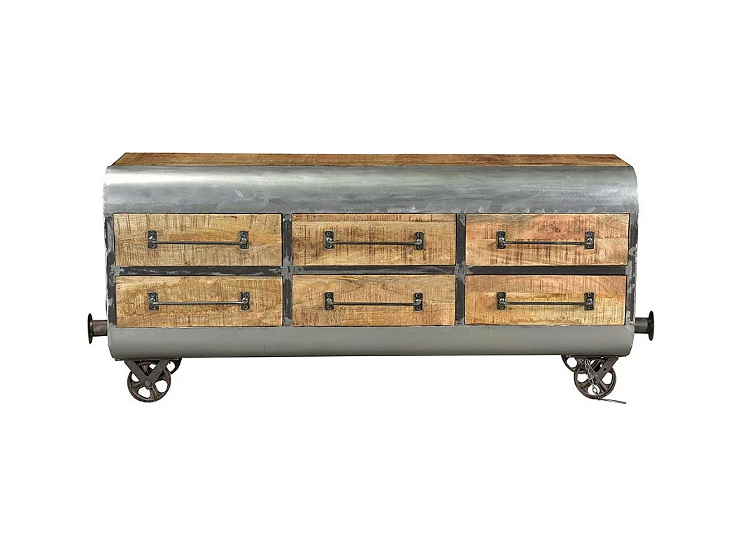 Esszimmersideboard im Industry und Loft Stil sechs Schubladen