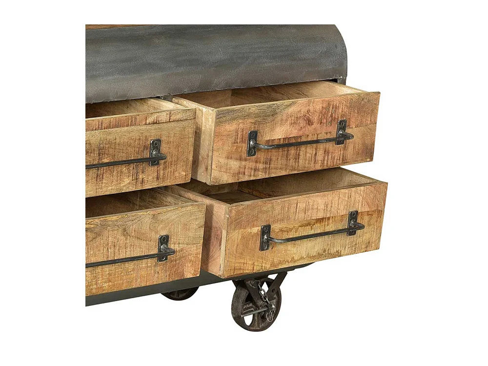 Esszimmersideboard im Industry und Loft Stil sechs Schubladen